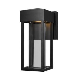 Bowie Matte Black Modern Indoor/Outdoor Integrated LED 1-Light Wall Sconce | The Home Depot