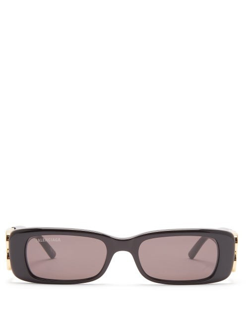 Balenciaga - Rectangular Acetate Sunglasses - Womens - Black | Matches (US)