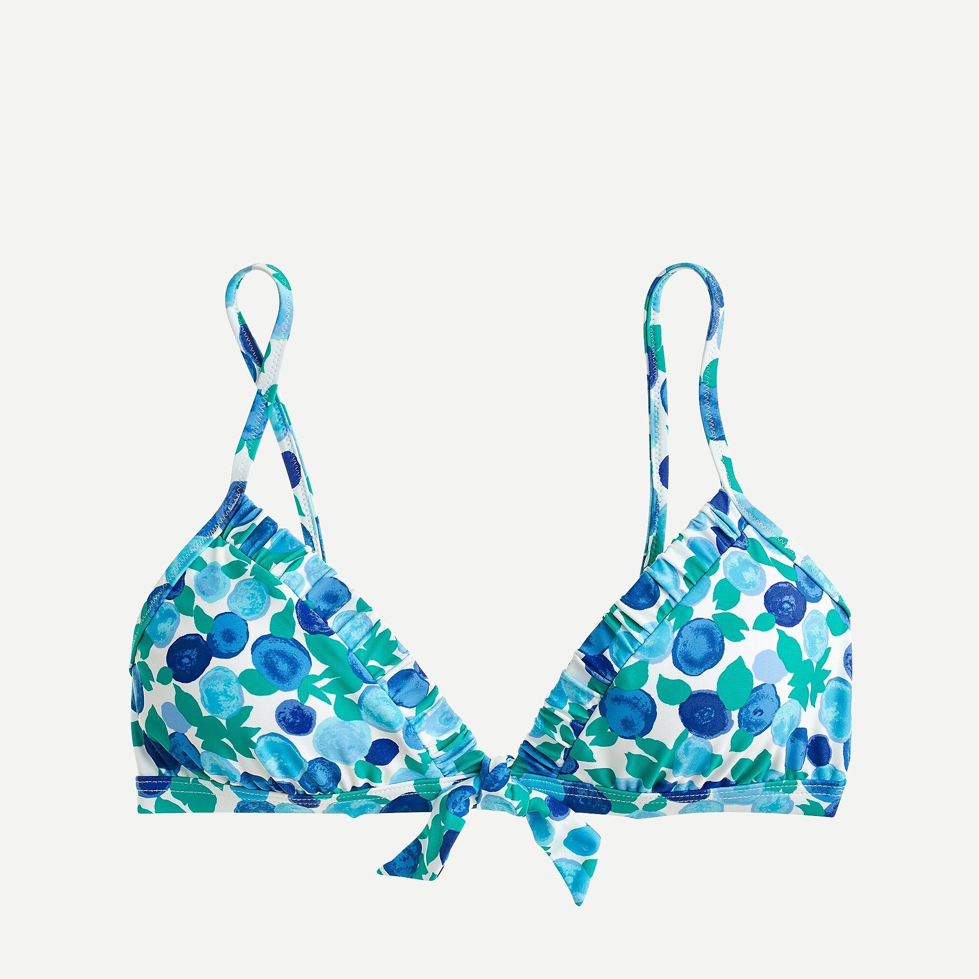 Eco ruched french bikini top in blueberry floral | J.Crew US