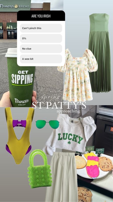 St Patrick’s day fashion 
New Abercrombie 
Green dress 
Spring coffee 
Same swimsuit 
Layered swimsuit 

#LTKparties #LTKsalealert #LTKSeasonal