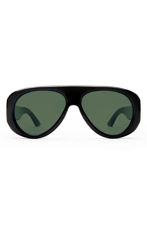 Le Specs Dream Boat 57mm Polarized Aviator Sunglasses in Black/khaki Mono Polarized at Nordstrom | Nordstrom
