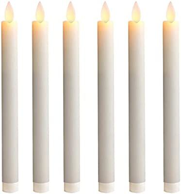 5PLOTS 9 Inch Wax Flameless Taper Candles with Moving Wick and Timers, Battery Operated Flickerin... | Amazon (US)