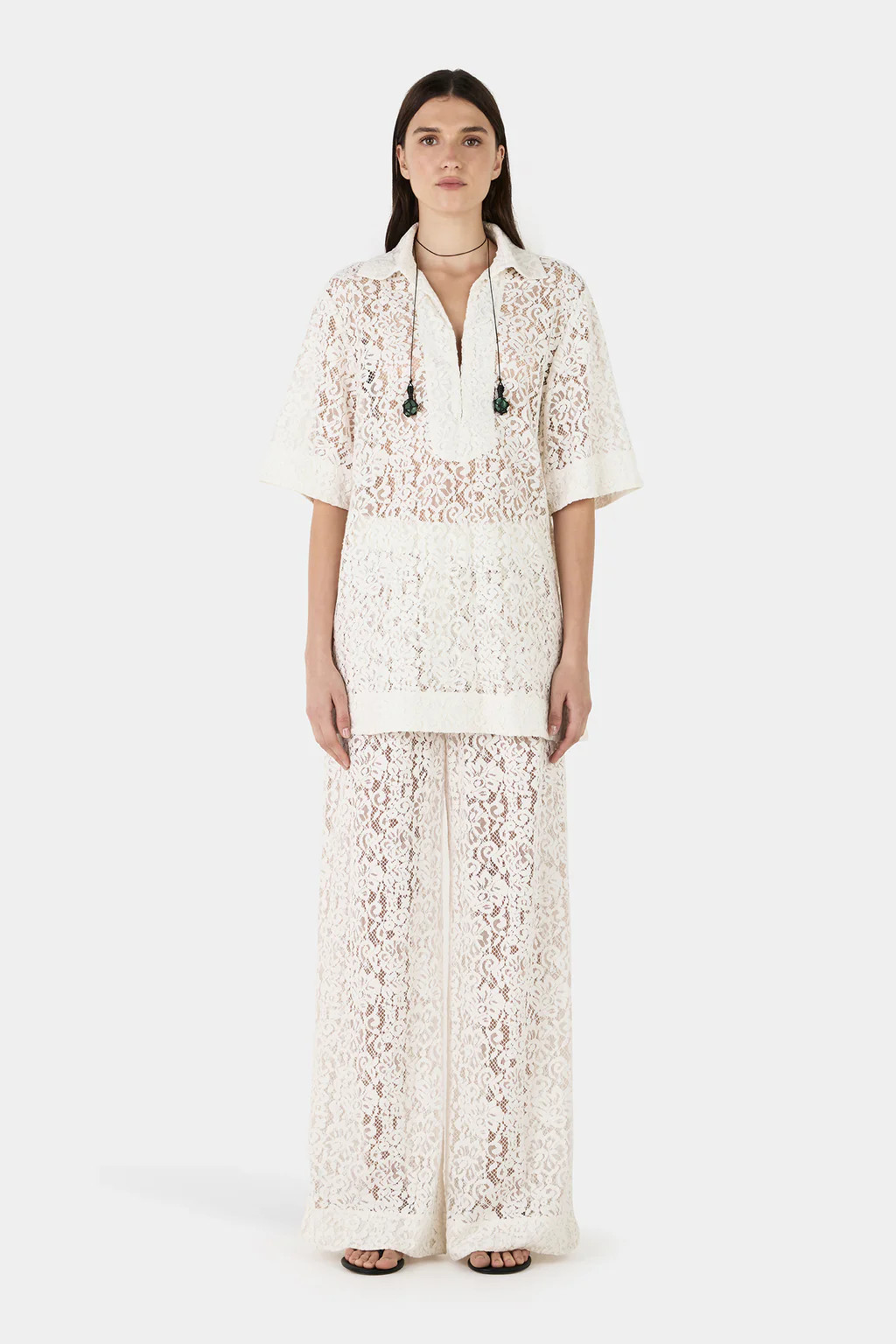 Ember Lace Pant Ivory Lace | Hansen and Gretel