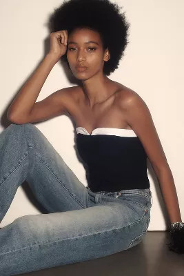 Maeve Strapless Peekaboo Top | Anthropologie (US)