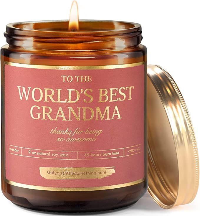 World's Best Grandma - Natural Soy Candle for the Best Grandparent Ever ; Gift for Grandma's Birt... | Amazon (US)