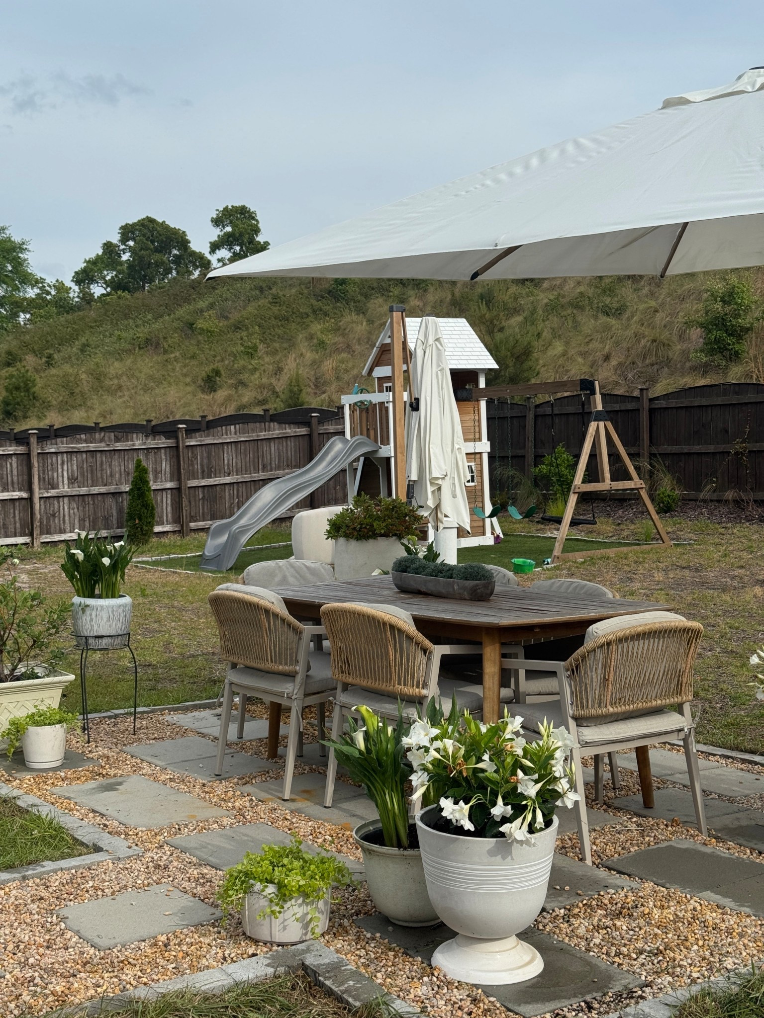 Our backyard makeover from last year is still going strong! We gave it a little refresh today and I think it still looks so good! 

Outdoor furniture, outdoor dining, patio, playground 

#LTKHome #LTKSeasonal #LTKSaleAlert