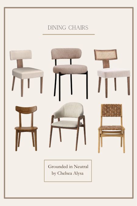 organic modern dining chairs from target and amazon 

some of the prices listed are for a set of 2! 

dining chairs, furniture, seating, neutral home decor, organic modern 

#LTKhome