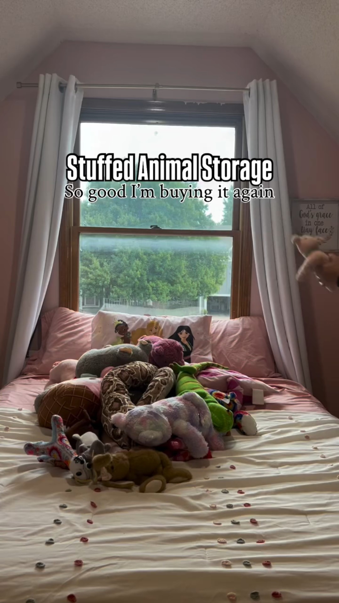 No one told me how many stuffed animal were involved in raising children 😅 but also they’re cute and beloved so I’m not mad about it, but we gotta figure out what to do with them. We’ve tried buckets, we’ve tried the hammocks that hang in a corner, and now we’ve tried this over the door one for the past 7 months and it’s officially my favorite storage method.

It has held up being stuffed to the brim, it doesn’t take up floor space, it works in my kid’s room space (peaked ceilings make the corner hammocks difficult), and it holds SO many- most used stuffies on the bottom where she can reach and I’m happy to help reach the higher ones that don’t get played with as often. 

Love it so much I’m buying a second one for my other daughter’s room. I was planning to share anyway, but luck would have it it’s currently on sale cheaper than I’ve seen it (it wasn’t even on sale for prime days) 🙌🏼

Share with a friend, save the post to remember when you’re ready to reorganize, and be sure to follow @averagemamajo_ for every day mom life, tips, and budget friendly helpful products