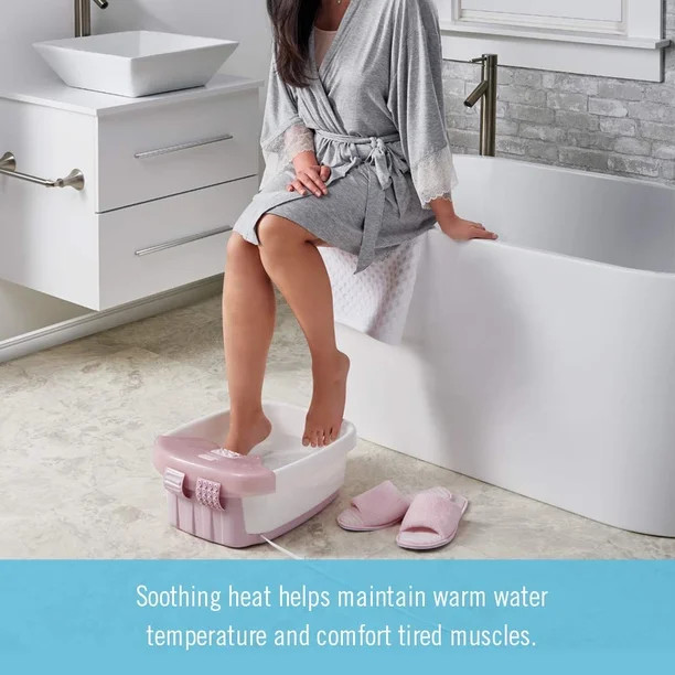 Homedics, Bubble Bliss Deluxe Massaging Foot Spa with Heat, Pink, FB-52J | Walmart (US)