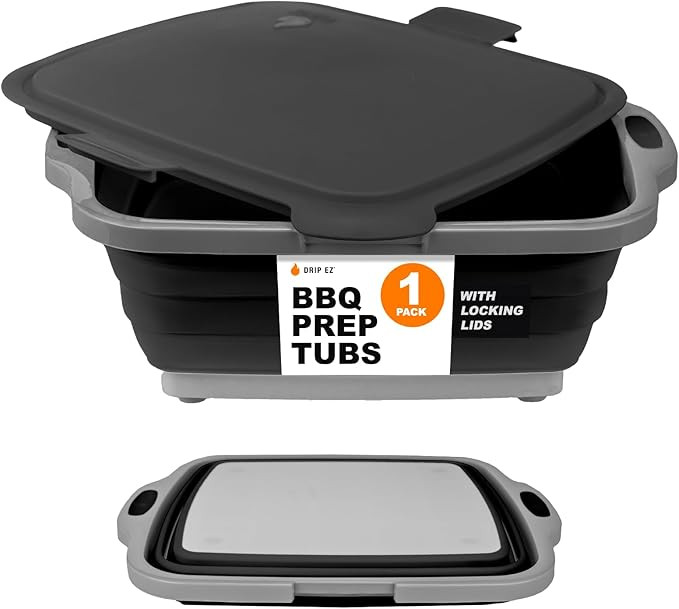 Drip EZ Collapsible BBQ Prep Tub (V2) - For Meal Prep Marinating Food Storage - Includes Cutting ... | Amazon (US)