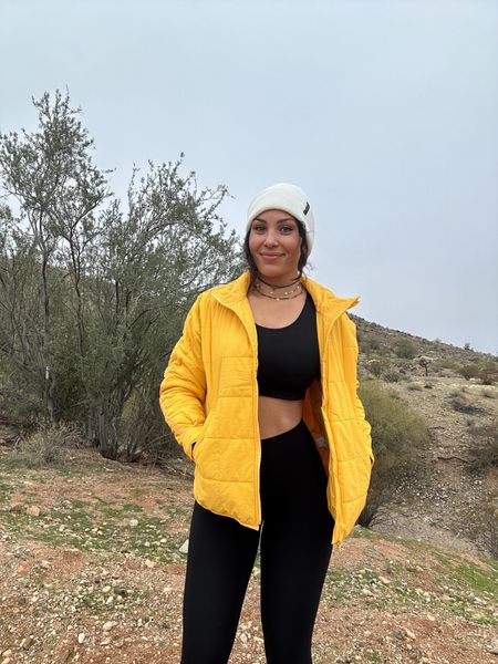 Hiking outfit of the day 💛🥾free people look for less , fp dupe , free people Amazon , granola girl outfit , winter hiking outfit , Arizona hiking outfit 

#LTKfitness #LTKfindsunder50 #LTKU