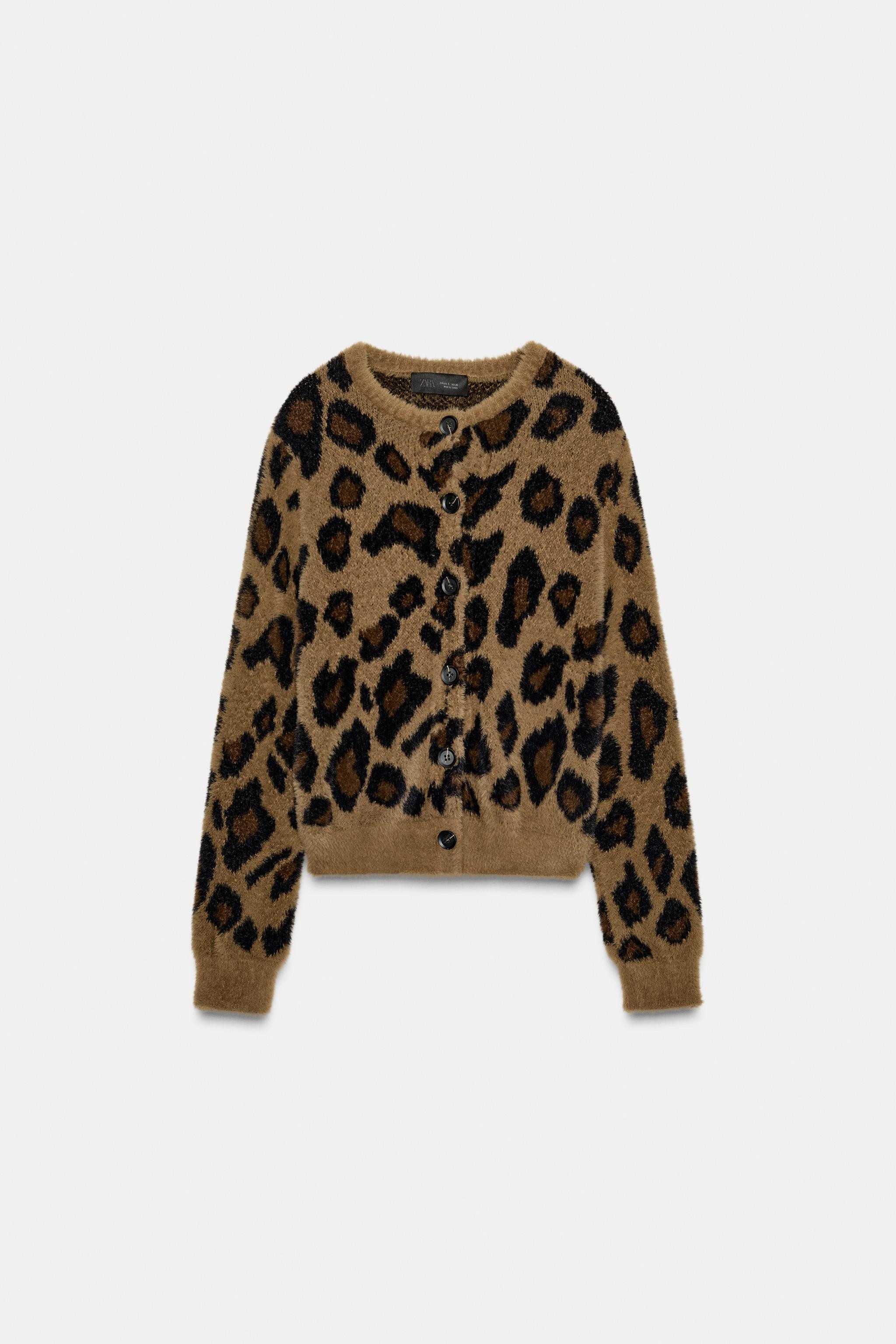 ANIMAL JACQUARD KNIT CARDIGAN | Zara US