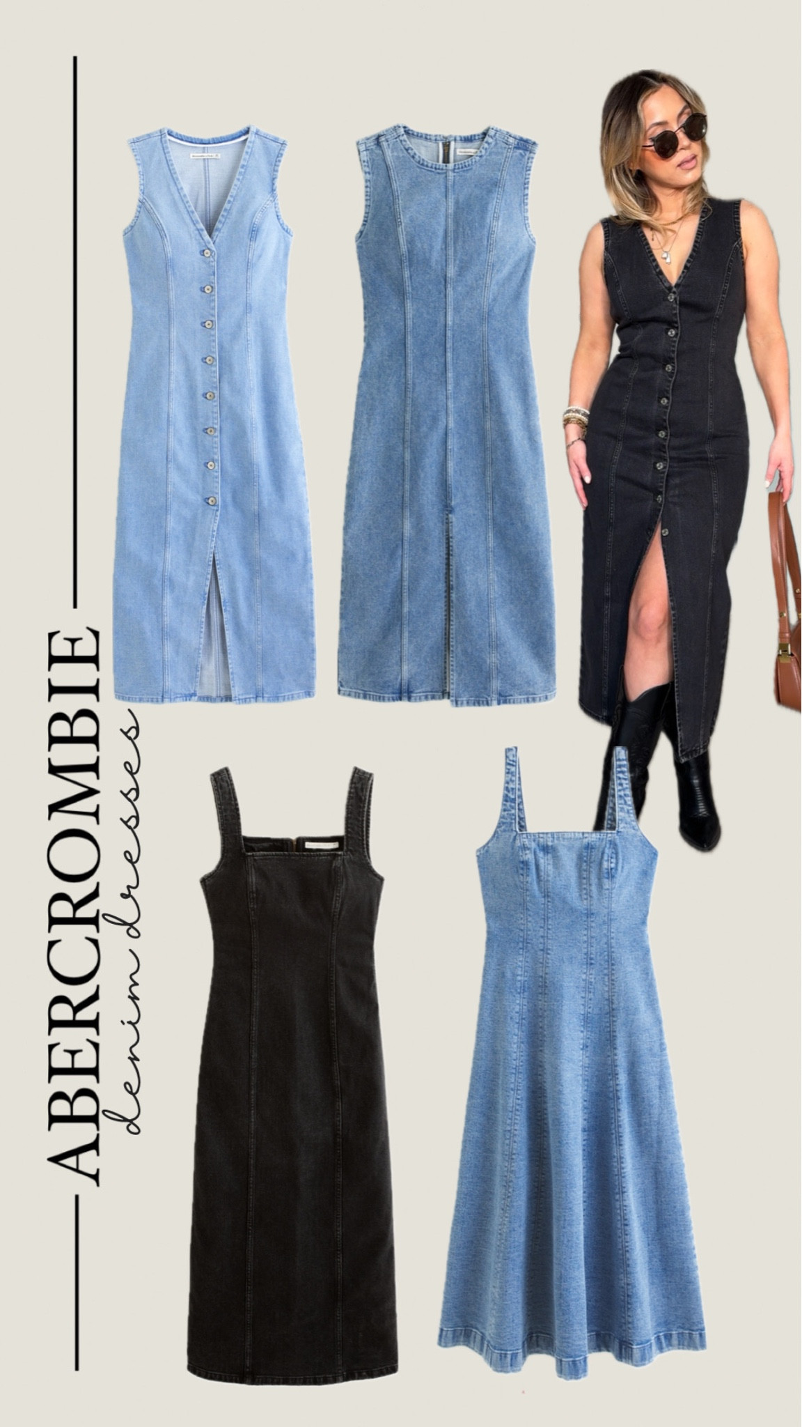 @Abercrombie long midi denim dresses 🙌🏼

I wear a small in all of them! 

#LTKsalealert #LTKU #LTKMostLoved