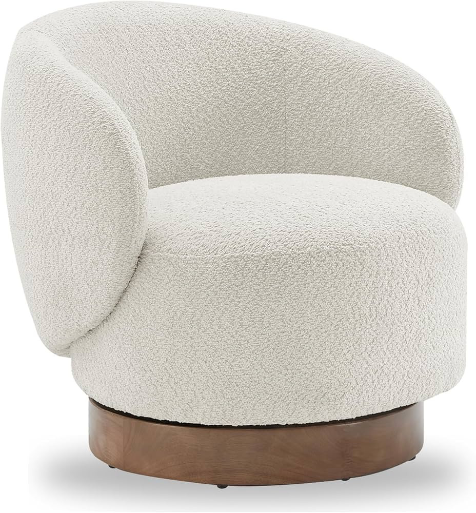 Swivel Accent Chair Round Barrel Armchair Upholstered Performance Fabric for Living Room Bedroom ... | Amazon (US)