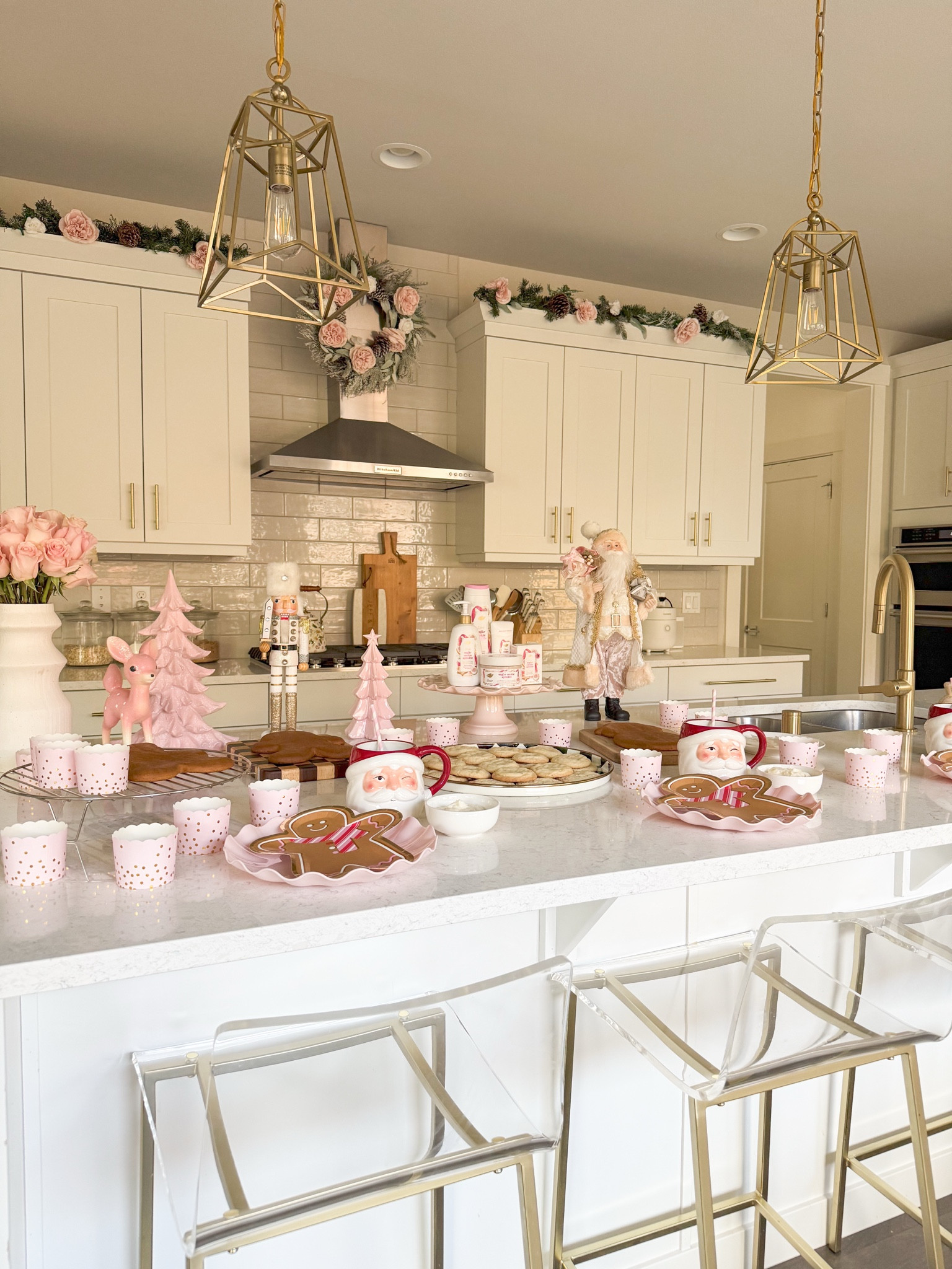 Pink cookie decorating party for my girls!

Gingerbread decorating kits, tray, Santa clous mug, sweatshirt, gingerbread plates, paper cups, cutting board, home decor, bar stool 

#LTKHoliday #LTKHome #LTKSeasonal