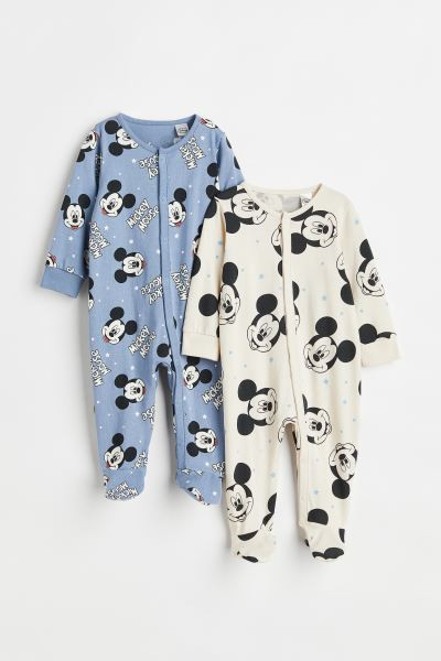 2-pack Printed Cotton Pajama Jumpsuits | H&M (US + CA)