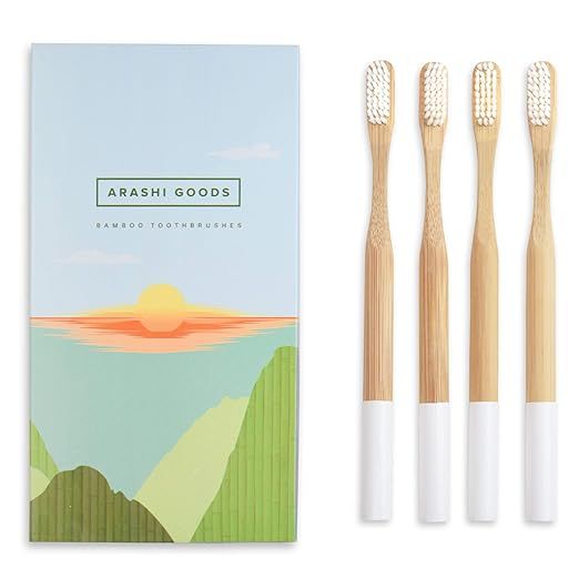 Natural Plant-Based Bamboo Toothbrush by Arashi Goods - Soft Bristles for Sensitive Teeth - Eco F... | Amazon (US)