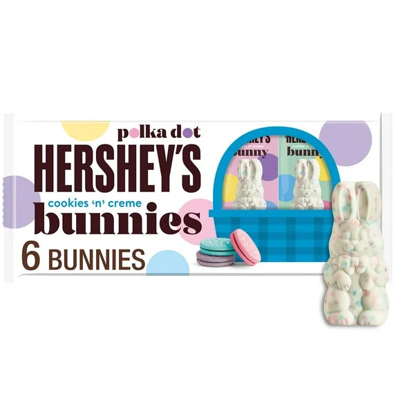Hershey`s Cookies 'n' Creme Polka Dot Bunnies, Easter Candy Packs, 1.2 oz (6 Count) | Walmart (US)