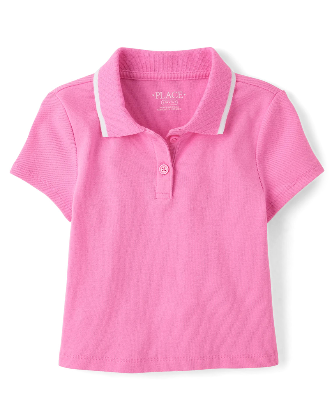 Girls Contrast Ribbed Polo - pink | The Children's Place