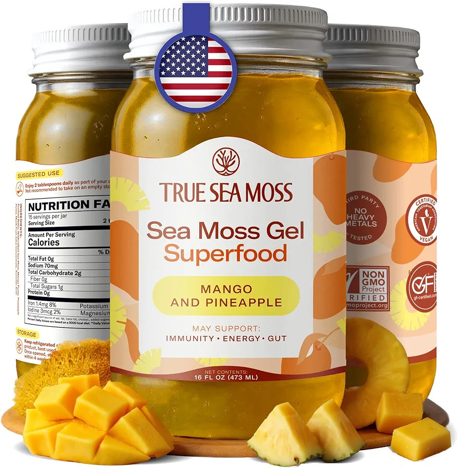 TrueSeaMoss Sea Moss Gel – Made in USA – Wildcrafted Seamoss, Fresh Fruits & Jarred Vegetable... | Amazon (US)