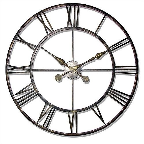 The Iron Tower Large Wrought Iron Wall Clock | Wayfair North America