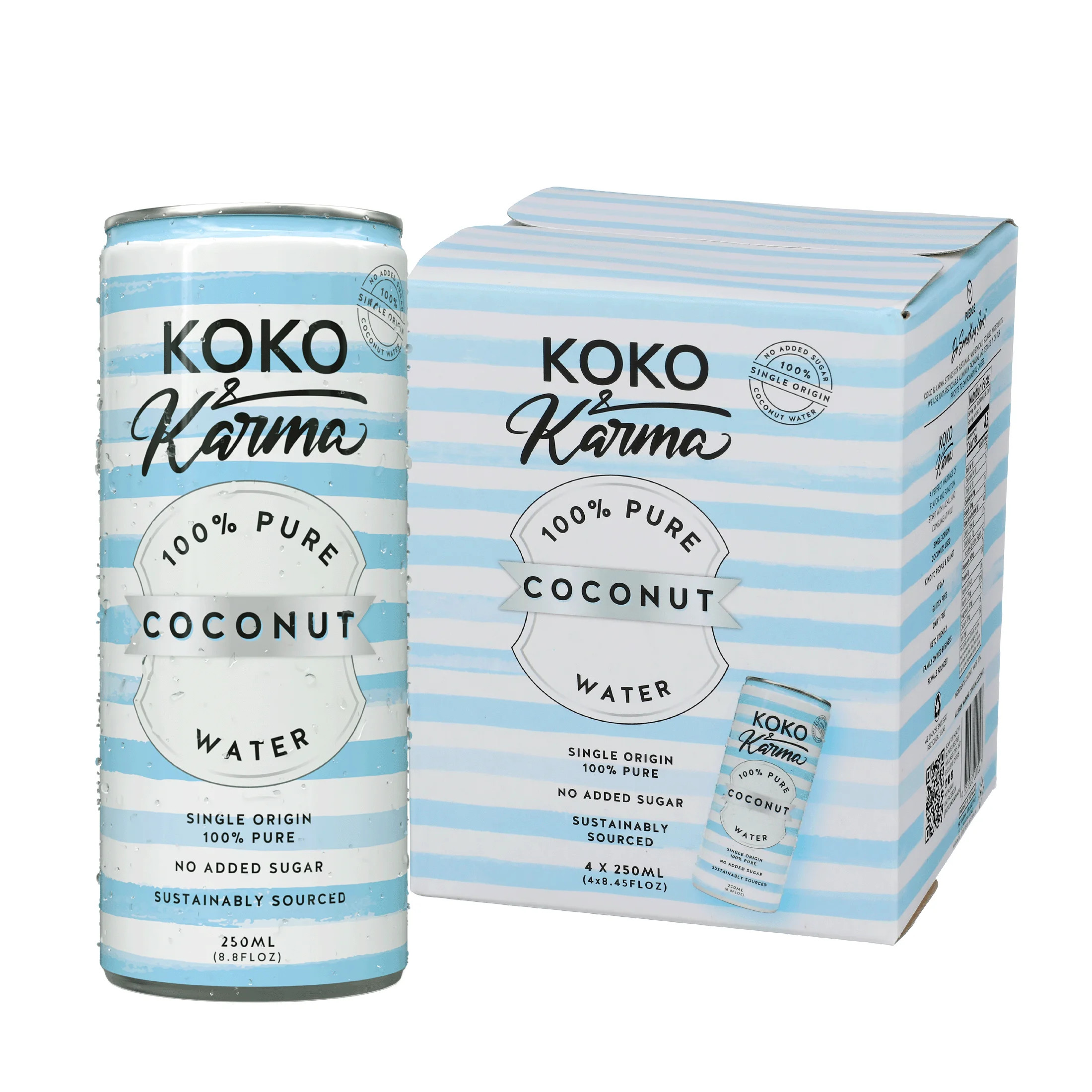 Koko & Karma Pure Coconut Water, Electrolytes, No Added Sugar, 8.45 fl oz Cans, 4 pack | Walmart (US)