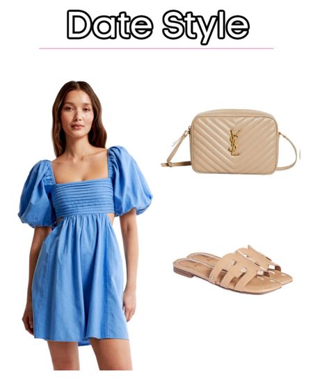 Date night style for any occasion. I love this light blue dress with puff sleeves. I paired it with flat slides and a cute taupe neutral handbag. This outfit would be cute for brunch out with friends as well. 
Abercrombie dress 
Abercrombie find 
#ltkpefite 

#LTKSaleAlert #LTKFindsUnder100 #LTKFindsUnder50