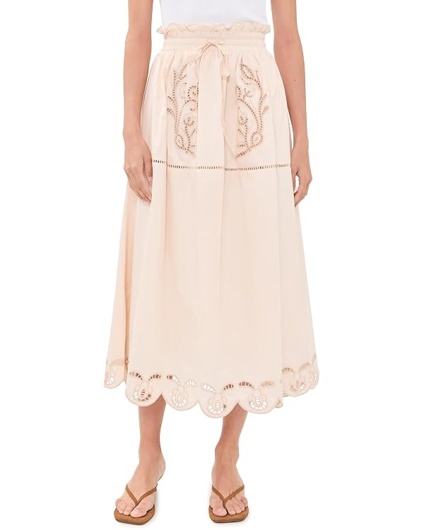 MOON RIVER Women's Eyelet Detail Skirt | Amazon (US)