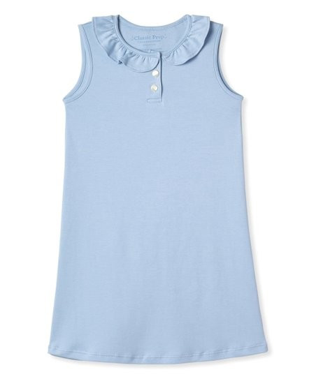 Blue Ruffle-Collar Zoe Sleeveless Dress - Toddler & Girls | Zulily