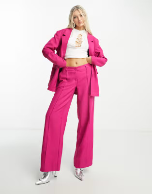 Noisy May oversized tailored blazer in pink | ASOS (Global)