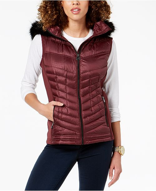 Faux-Fur-Trim Puffer Vest | Macys (US)