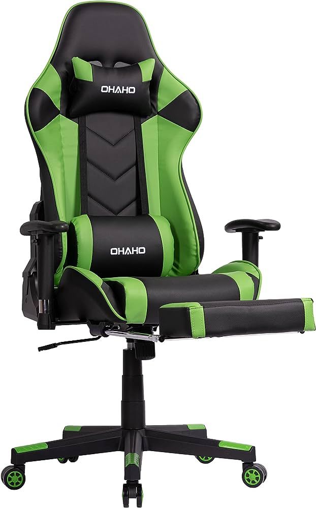 OHAHO Gaming Chair Racing Style Office Chair Adjustable Massage Lumbar Cushion Swivel Rocker Recl... | Amazon (US)