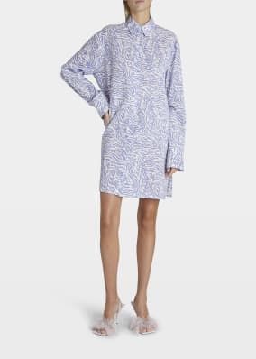 Gabriela Hearst Clive Floral-Print Button-Down Silk Shirtdress | Bergdorf Goodman