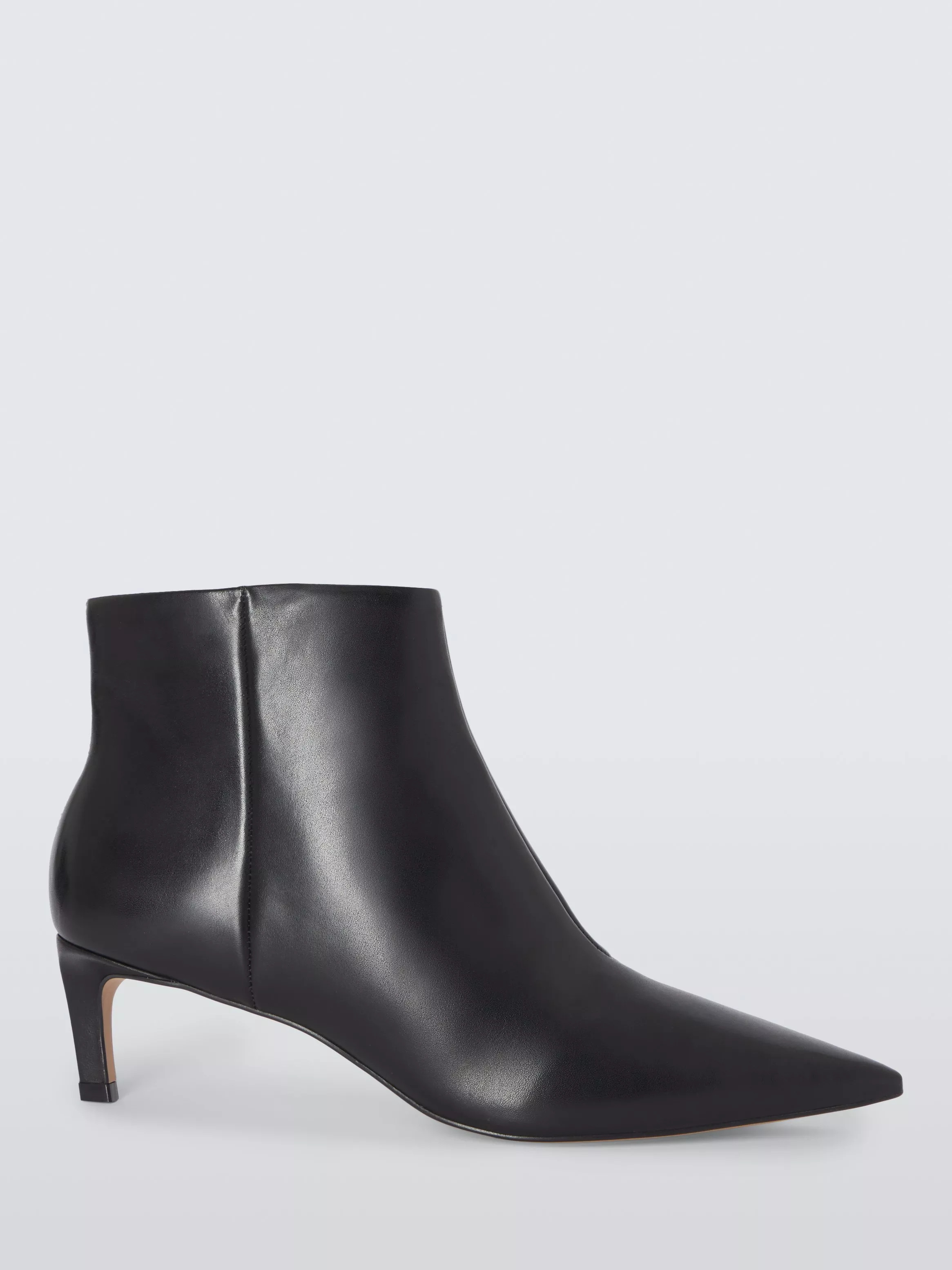 John LewisOpal Leather Kitten Heel Cropped Pointed Ankle Boots, Black | John Lewis (UK)
