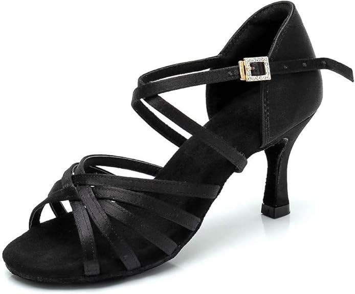RoseMoli Women's Latin Dance Shoes Satin Professional Ballroom Salsa Practice Performance Dance S... | Amazon (US)