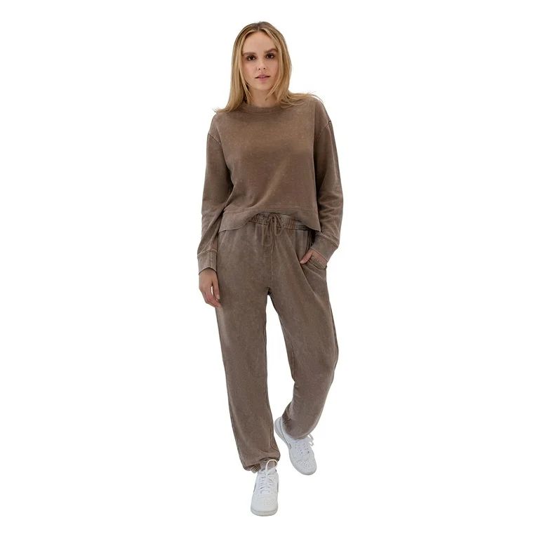 Hard Tail Women's French Terry Sweatshirt and Pant Set, 2-Piece, Sizes S-3X | Walmart (US)