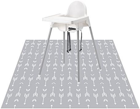 Splat Mat for Under High Chair/Arts/Crafts, WOMUMON Washable Baby Spill Mat Waterproof Anti-slip ... | Amazon (US)