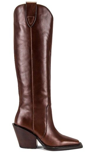 Jos Knee High Boot in Choc Wax | Revolve Clothing (Global)