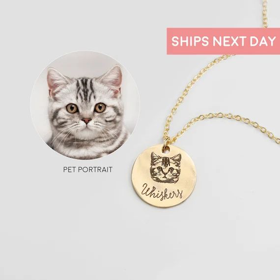 Personalized Jewelry Pet Portrait Custom Necklace Pet Jewelry | Etsy | Etsy (US)