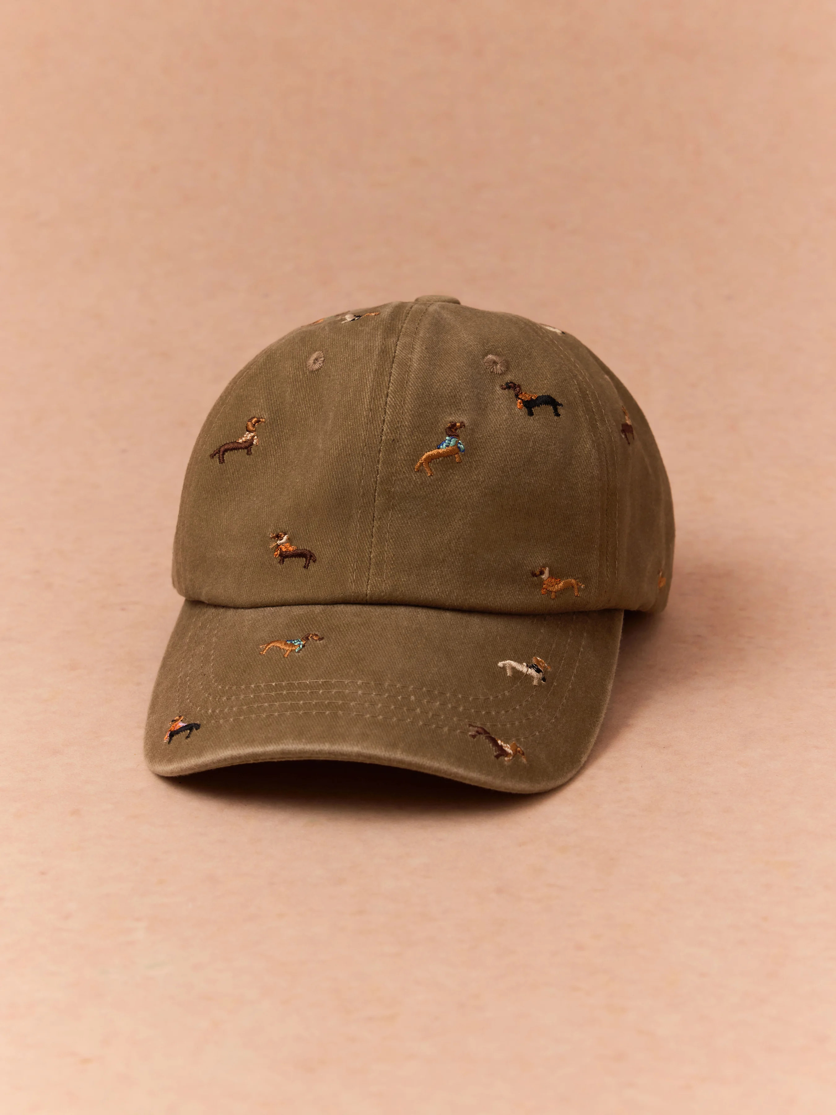 Cotton Blends DACHSHUND EMBROIDERED BASEBALL CAP For Daily Casual | Cider