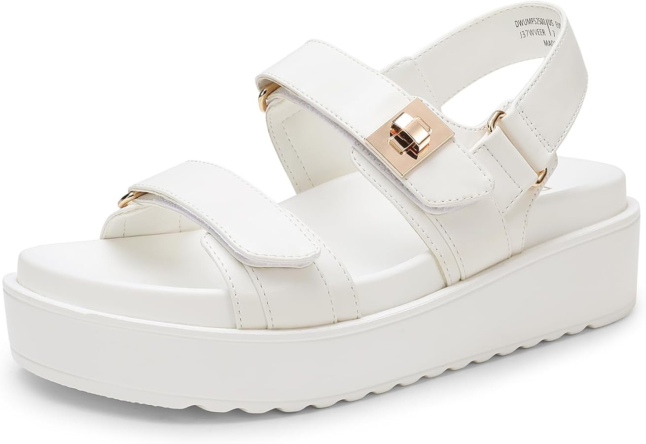 DREAM PAIRS Women's Low Wedge Sandals Comfortable Arch Support Platform Open toe Casual Dressy Fl... | Amazon (US)