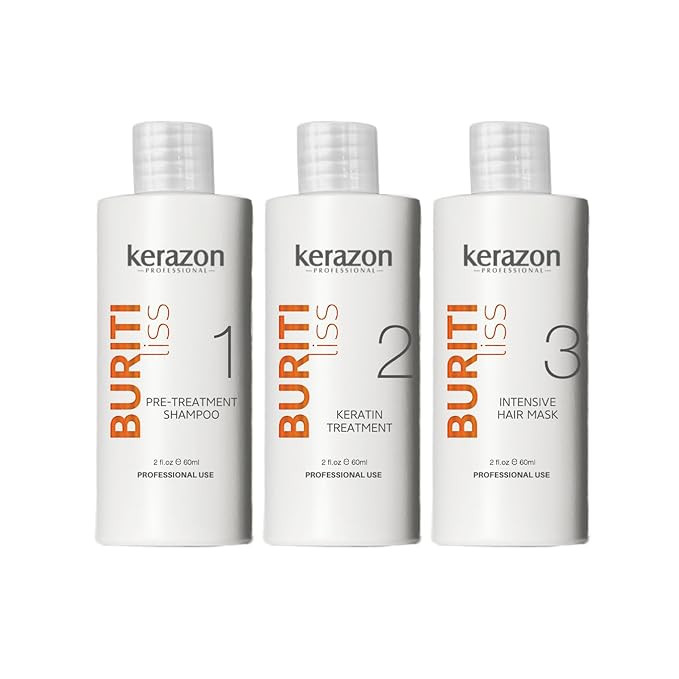 KERAZON Brazilian Keratin Treatment Buriti Liss Kit 2oz/60ml - At Home Keratin Treatment Smoothin... | Amazon (US)