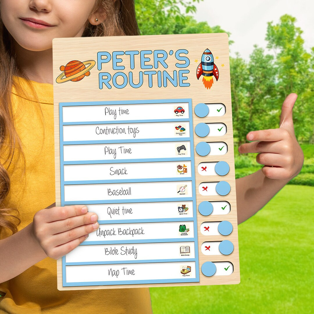 Sliding Routine Chart, Chore List, Daily Checklist Board, Kids Daily Tasks, Daily Routine, Magnet... | Etsy (US)