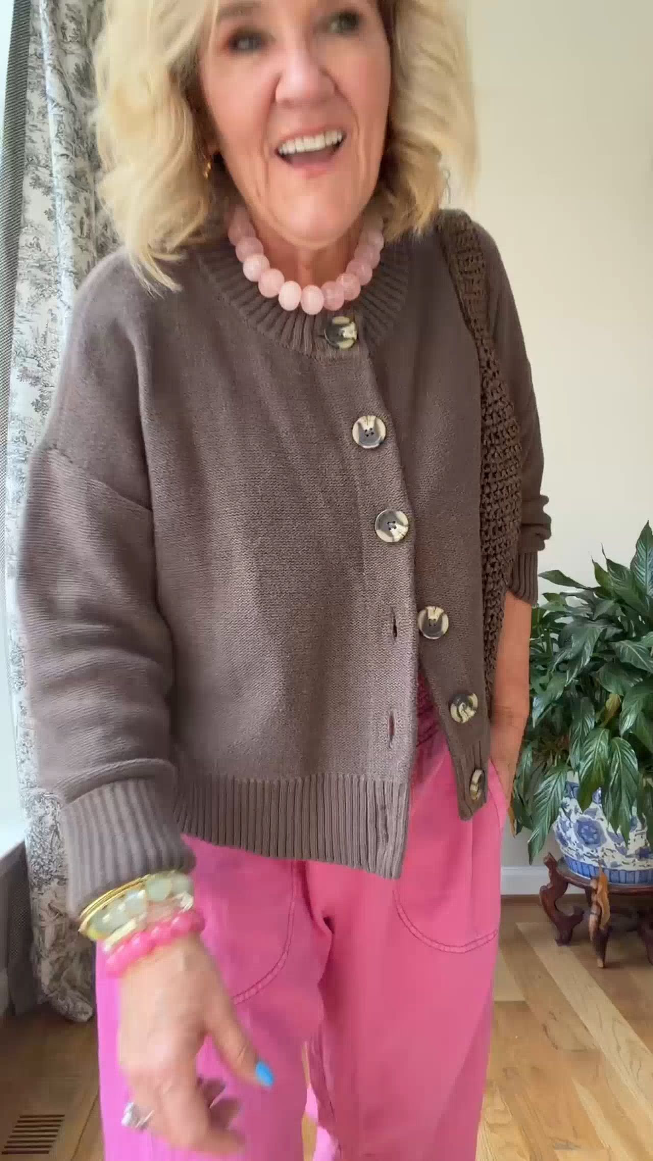  I love the pink and brown combination
Pink Reese pants restocked! 
Also linking the athleta linen that’s really good too. I wear a small in the Reese. A medium petite in the athleta pant 
20% off my bracelet stack! Code NANETTE20

Vacation outfit spring break spring outfits 

 

#LTKPetite #LTKootd #LTKOver40