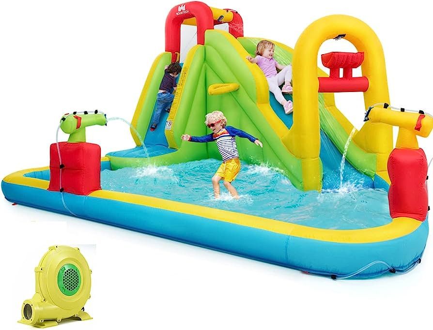 BOUNTECH Inflatable Water Slide, Mega Waterslide Park for Kids Backyard Family Fun with 480w Blow... | Amazon (US)