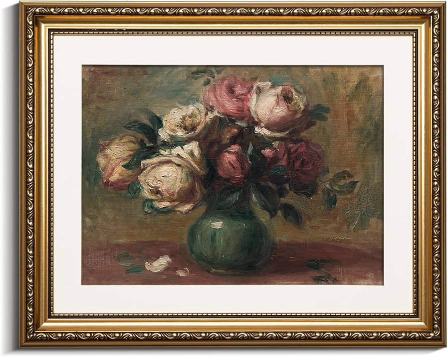 VIYYIEA Gold Framed Wall Art Canvas Print Home Decor Flower Art Vintage Botanical Prints Rustic F... | Amazon (US)