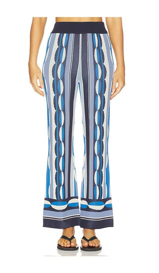 MISA Los Angeles Marla Pant in BlueGeo Stripe Knit in Blue. - size S | Revolve Clothing (Global)