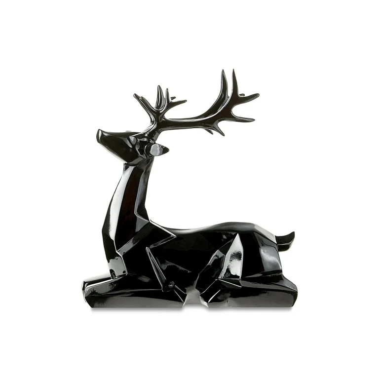 Black Sitting Reindeer Tabletop Decoration, 10 in, by Holiday Time | Walmart (US)