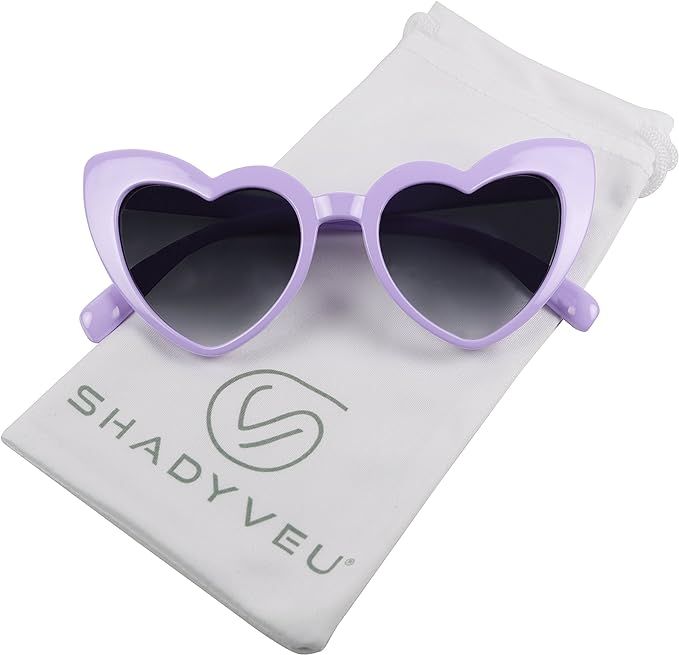 ShadyVEU Trendy Heart Shaped Love Colorful Baby Girl Toddler Ages 2-6 Yrs. Oversize Kids Sunglass... | Amazon (US)