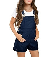 Haloumoning Girls Corduroy Overall Shorts Kids Cute Romper Shortalls with Pockets 5-14 Years | Amazon (US)